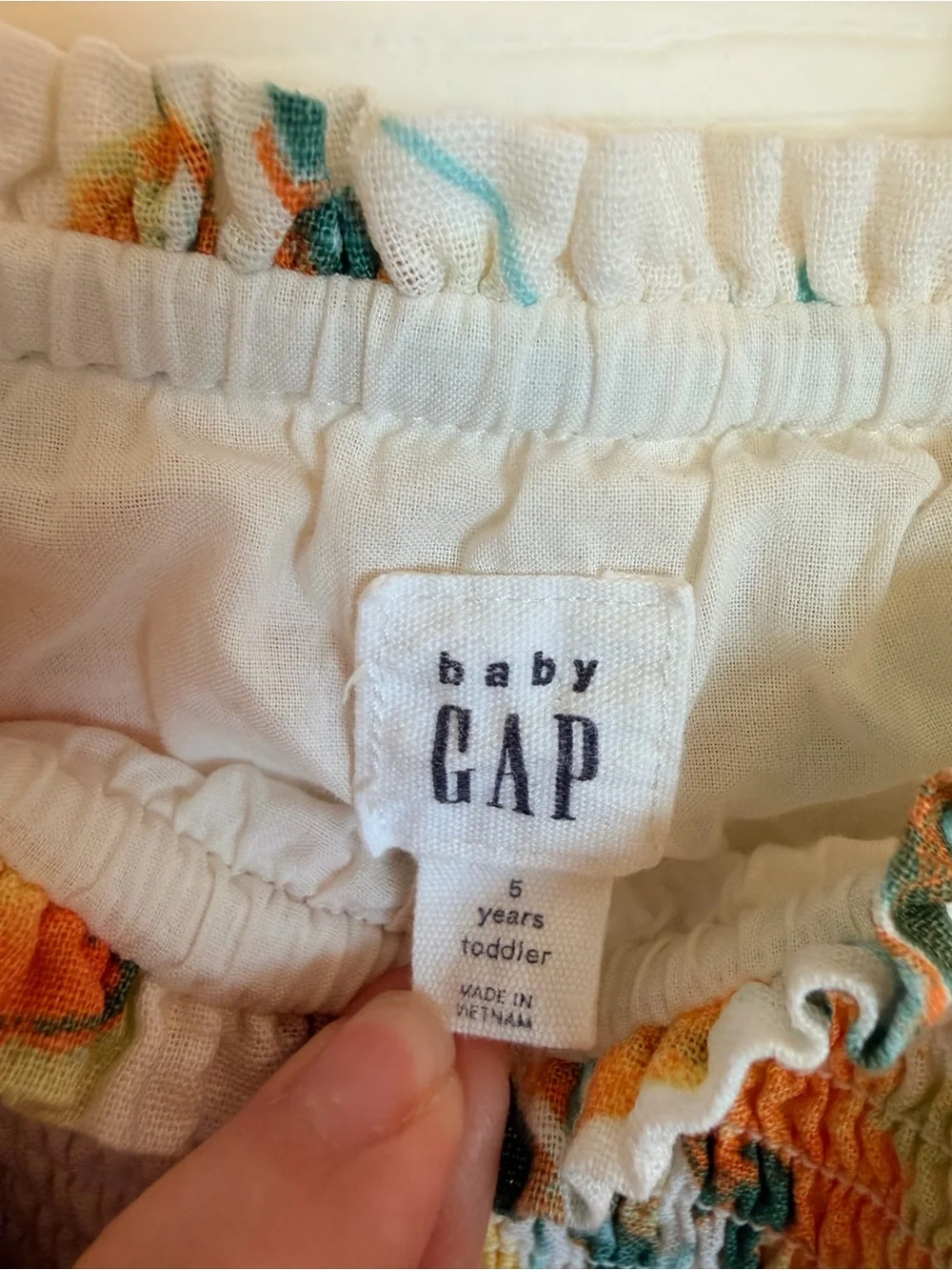 GAP Girls Floral Smocked Dress - Yellow & Teal